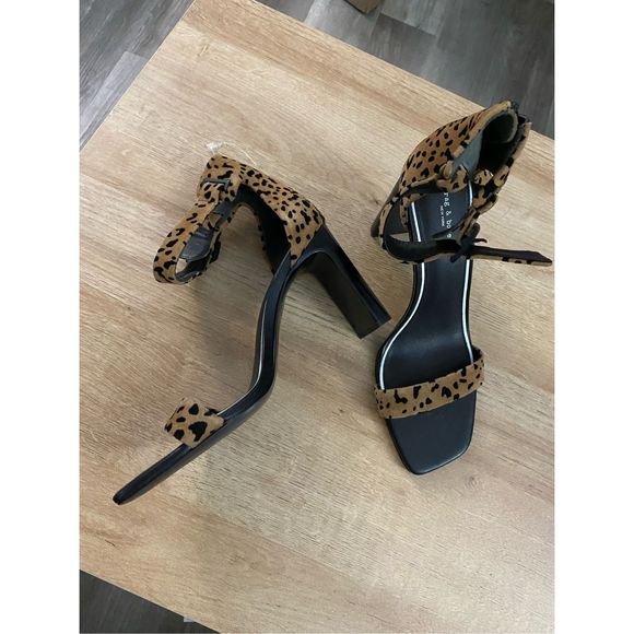 Rag & Bone Ellis Cheetah Print Animal Print Sandals Block Heels Sz 37.5, MP $425 - Picture 5 of 11